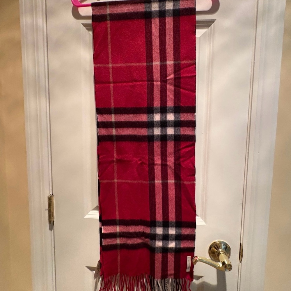 Burberry Red and Black Animal Print Scarf - Picture 3 of 6